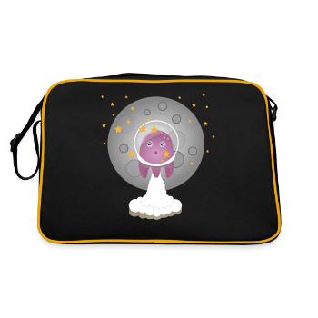 Astro Octopus - Retro Tasche - Schwarz/Gold - Hinten