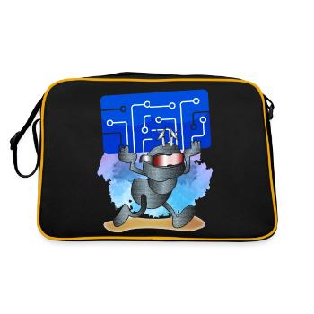 Fourmi cyborg portant une puce - Sac Retro - noir/or - Dos