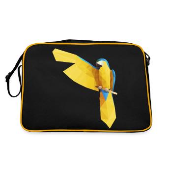 Bleu Ara Low Poly - Sac Retro - noir/or - Dos
