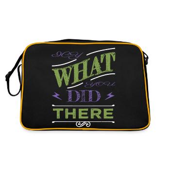 birthday present sayings dinosaur lover present - Retro Bag - black/gold - Back