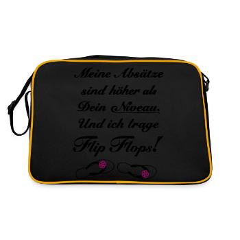 Meine Absätze sind höher als Dein Niveau Flip Flop - Retro Tasche - Schwarz/Gold - Hinten
