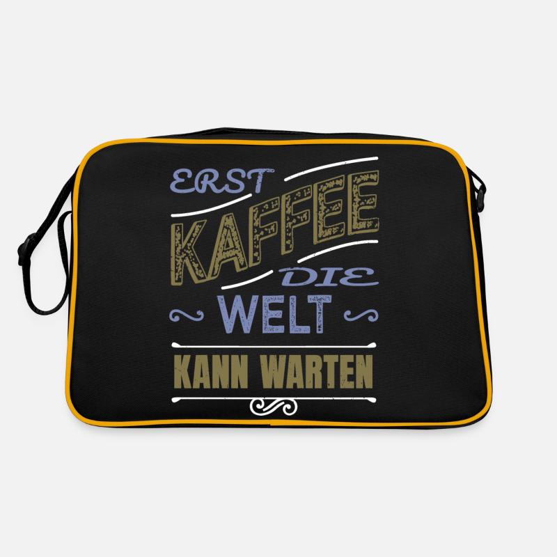 arbeitskollege kaffeebecher statement - Retro Tasche - Schwarz/Gold