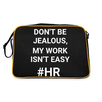 Don t Be Jealous My Work Isn t Easy HR - Retro Bag - black/gold - Back
