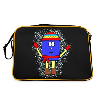 Winter Mutismus-Design - Retro Tasche - Schwarz/Gold - Hinten