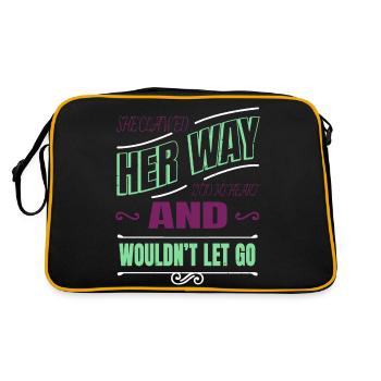 mammal joke humor rainbow cat cat humor statement - Retro Tasche - Schwarz/Gold - Hinten