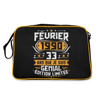 Rétro Cadeau D'anniversaire 33 Ans Février 1990 - Sac Retro - noir/or - Dos
