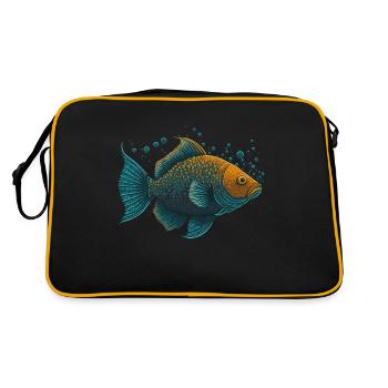 Fish Illustration - Retro Bag - black/gold - Back