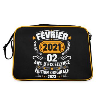 Cadeau D'anniversaire 2 Ans Février 2021 Vintage - Sac Retro - noir/or - Dos