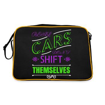 gift idea humor tuning funny mechanic cool - Retro Bag - black/gold - Back
