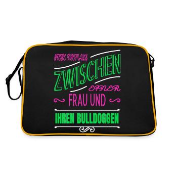 hundeliebhaber welpe lieblingshund - Retro Tasche - Schwarz/Gold - Hinten