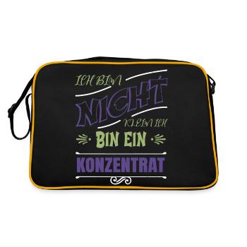 angeber geburtstagsgeschenk humor egoismus albern - Retro Tasche - Schwarz/Gold - Hinten