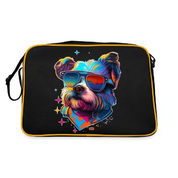 West-Highland-White-Terrier Hipster Rassehund - Retro Tasche - Schwarz/Gold - Hinten