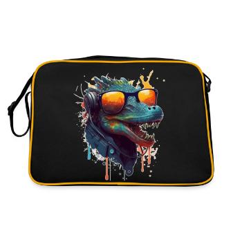 Crocodile est un dragon avec des écouteurs et des lunettes de soleil - Sac Retro - noir/or - Dos