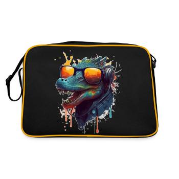 Lézard frais pour animaux avec lunettes de soleil en été - Sac Retro - noir/or - Dos