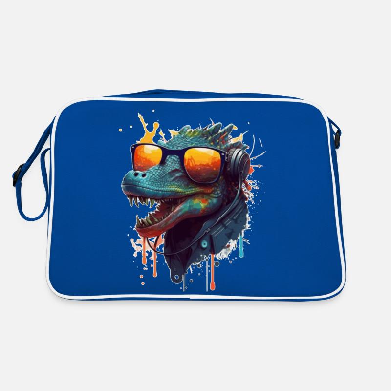 Animal cool lizard with sunglasses in summer Retro Bag