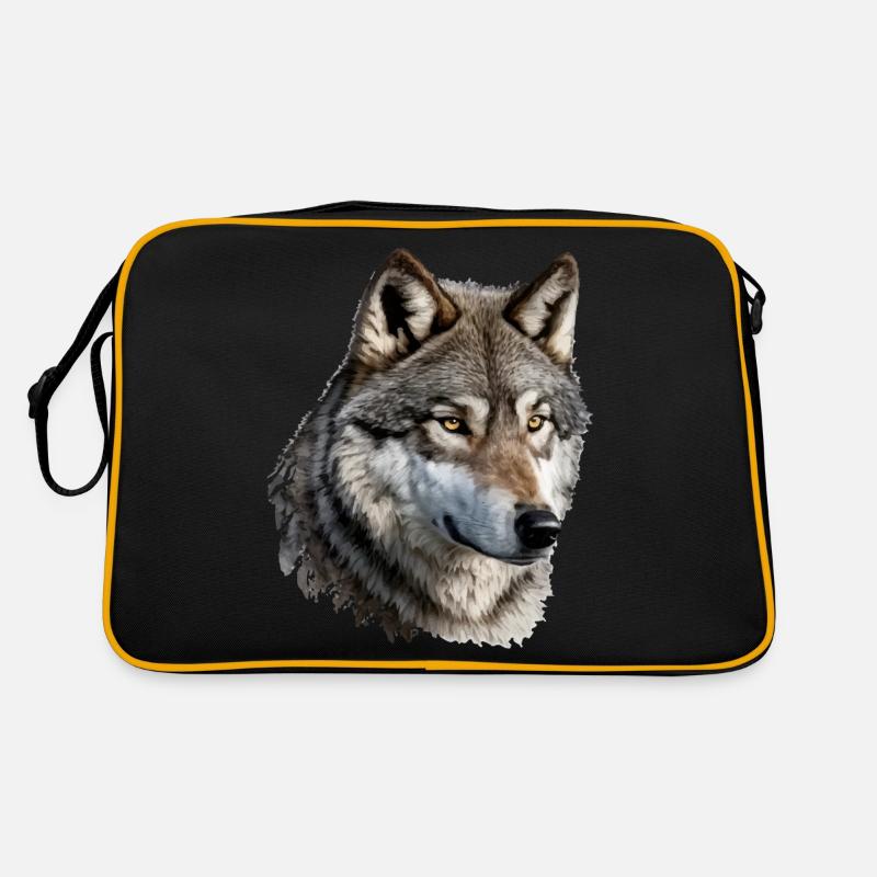 Der Wolf - Retro Tasche - Schwarz/Gold