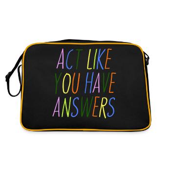 Tu so als ob du Antworten hättest - Retro Tasche - Schwarz/Gold - Hinten