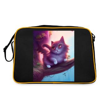 Most likely to take a nap - Valentine Cat - Retro Bag - black/gold - Back