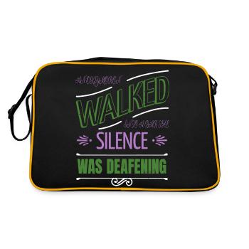 coffeecups fun joke reading book lover gift idea - Retro Bag - black/gold - Back