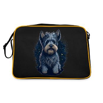 West Highland White Terrier Westie - Sac Retro - noir/or - Dos