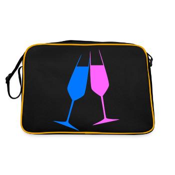 Farbenfroher Toast - Retro Tasche - Schwarz/Gold - Hinten