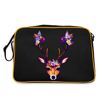 belles fleurs de cerf nature forêt - Sac Retro - noir/or - Dos