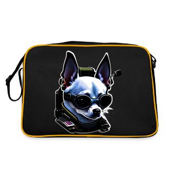 Chihuahua futuristic - Retro Bag - black/gold - Back