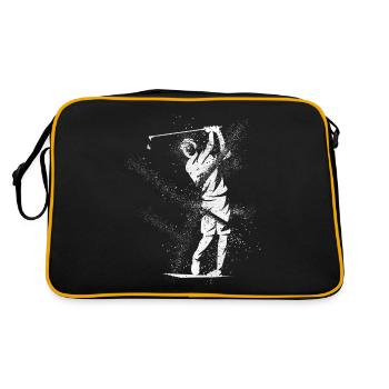 Golf, Golf, Golfer, Sport, Hobby, Splash, Grunge - Retro Bag - black/gold - Back