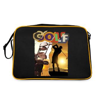 Golf Golf Golfer Sport Hobby Club Vintage - Retro Bag - black/gold - Back