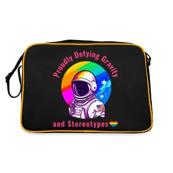 Gay Pride - Proudly Defying Gravity and Stereotype - Retro Bag - black/gold - Back