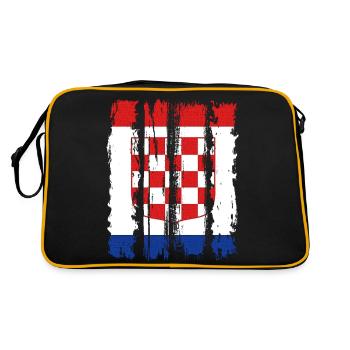 Croatian national flag emblem Croatia Hrvatska hrv - Retro Bag - black/gold - Back
