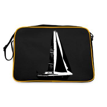 Sailing Sailing Ship Sailing Sailing Sailboat - Retro Bag - black/gold - Back