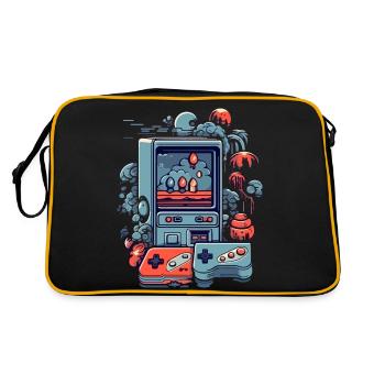 Vintage-Videospiel - Retro Tasche - Schwarz/Gold - Hinten