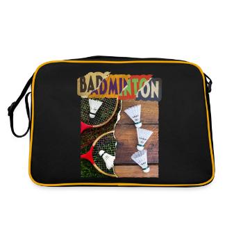 Badminton Badminton Joueur de raquette Vintage Rétro - Sac Retro - noir/or - Dos