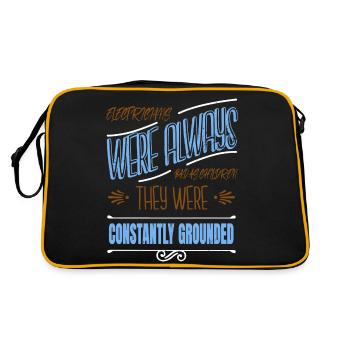 funny electrician sayings gift electrician humor - Retro Tasche - Schwarz/Gold - Hinten