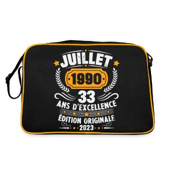 Vintage 1990 Juillet Cadeau D'anniversaire 33 Ans - Sac Retro - noir/or - Dos