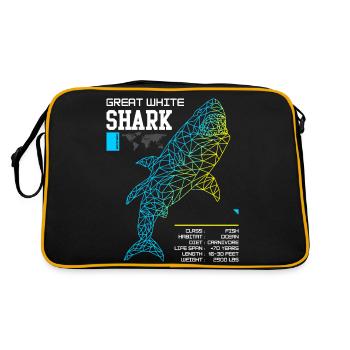 Great White Shark a - Retro Tasche - Schwarz/Gold - Hinten