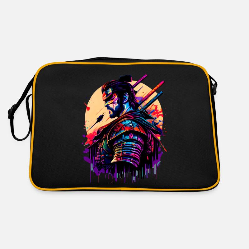 illustration Samurai Warrior Japon Sac Retro