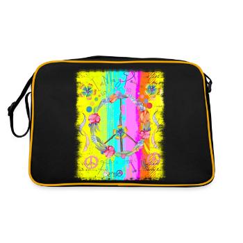 Hippie soul groovy Heure d’été Bonnes vibrations 70s 80s - Sac Retro - noir/or - Dos