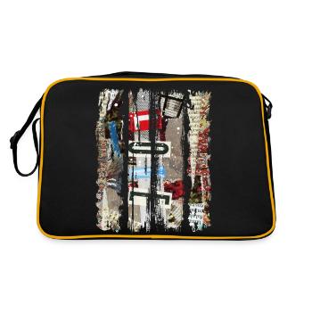 Newspaper Clips Scrapbook Magazines Alphabet Code - Retro Bag - black/gold - Back