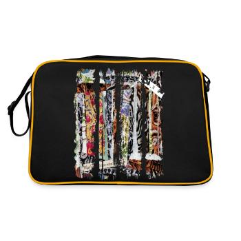 Newspaper Clips Scrapbook Magazines Alphabet Code - Retro Bag - black/gold - Back
