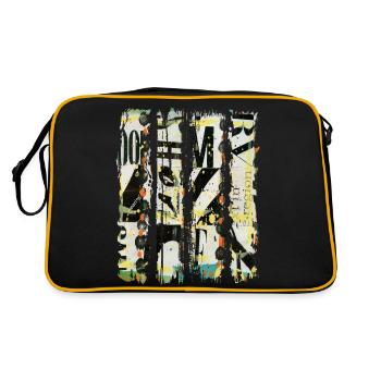 Newspaper Clips Scrapbook Magazines Alphabet Code - Retro Bag - black/gold - Back