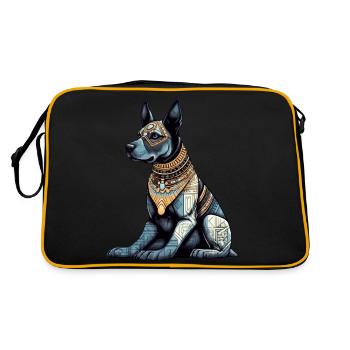 Ägyptischer Hund Nr. 2 - Retro Tasche - Schwarz/Gold - Hinten