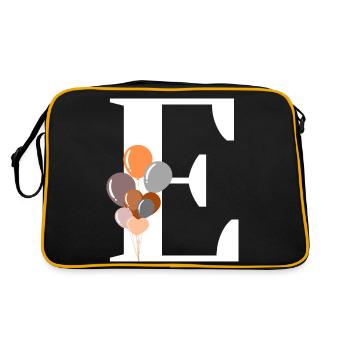 Buchstabe e Geburtstagsballon - Retro Tasche - Schwarz/Gold - Hinten