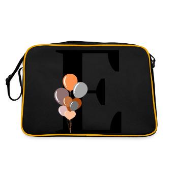 Buchstabe e Geburtstagsballon - Retro Tasche - Schwarz/Gold - Hinten