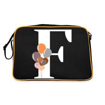 Buchstabe f Geburtstagsballon - Retro Tasche - Schwarz/Gold - Hinten