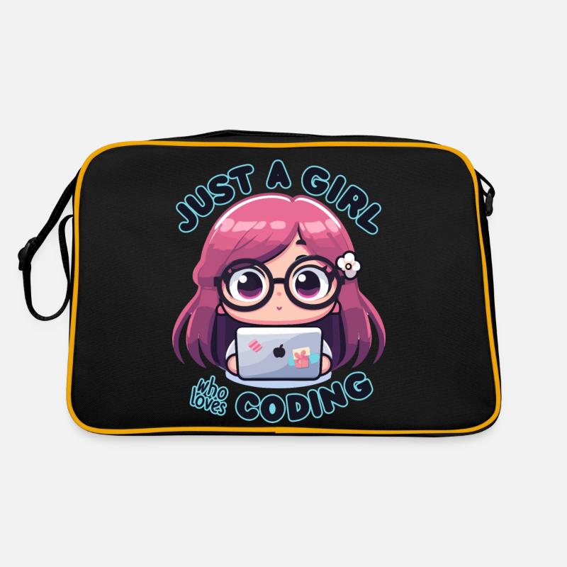 JUST A GIRL WHO LOVES CODING Retro Bag