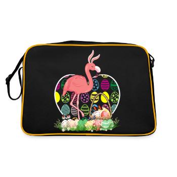 Oeufs de Pâques flamant rose Drôle d’oeufs de Pâques Chasseurs d’oeufs - Sac Retro - noir/or - Dos