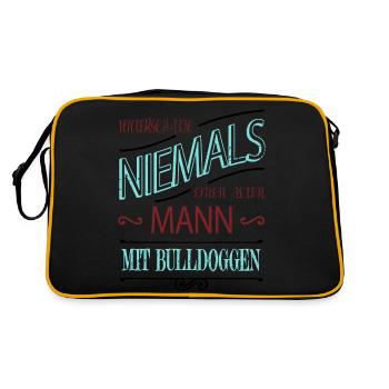 eigenschaften eigenschaft hund spaß bester opa - Retro Tasche - Schwarz/Gold - Hinten