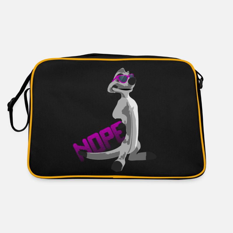 Erdmännchen NOPE - Retro Tasche - Schwarz/Gold